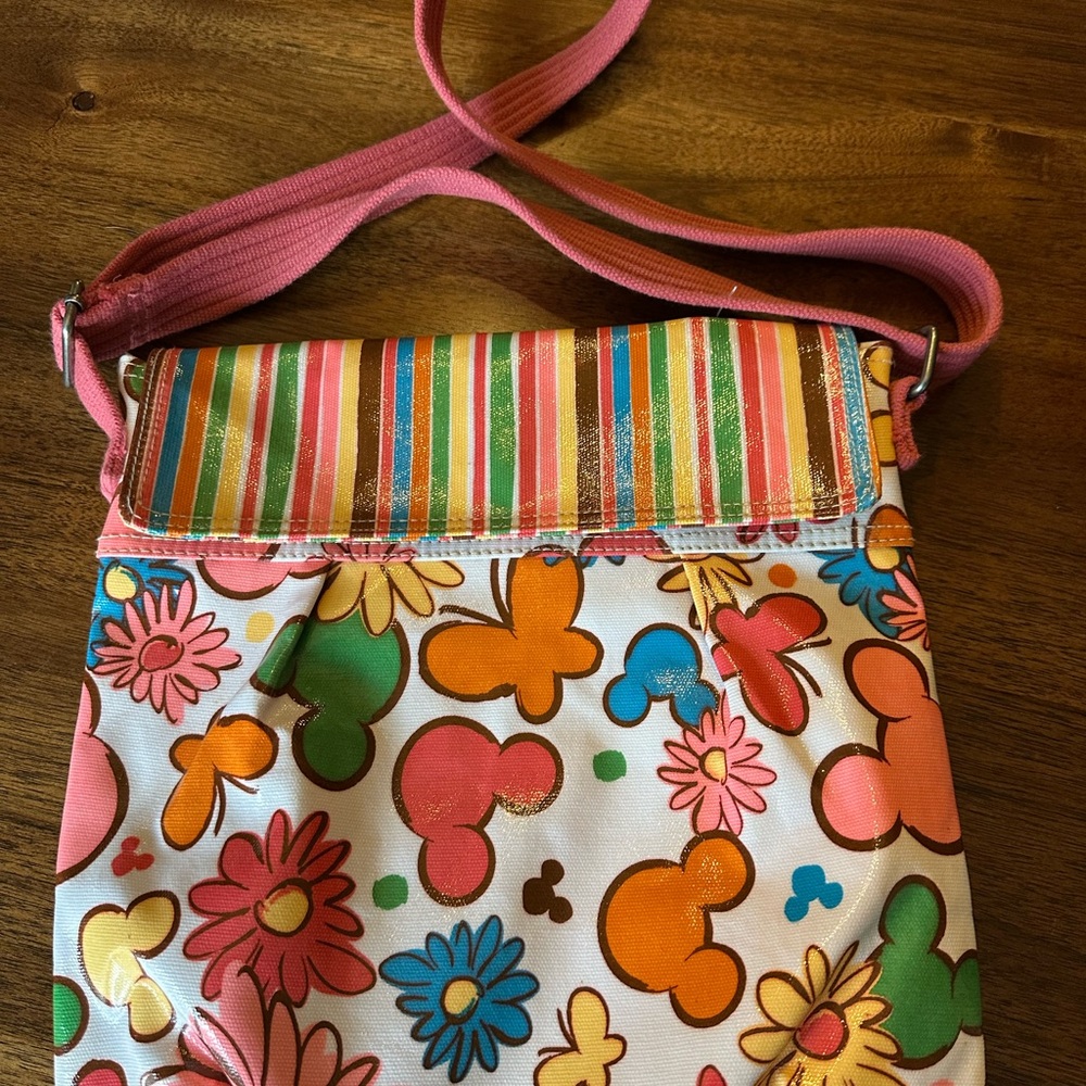 Disney Colorful Floral and Butterfly Crossbody Bag